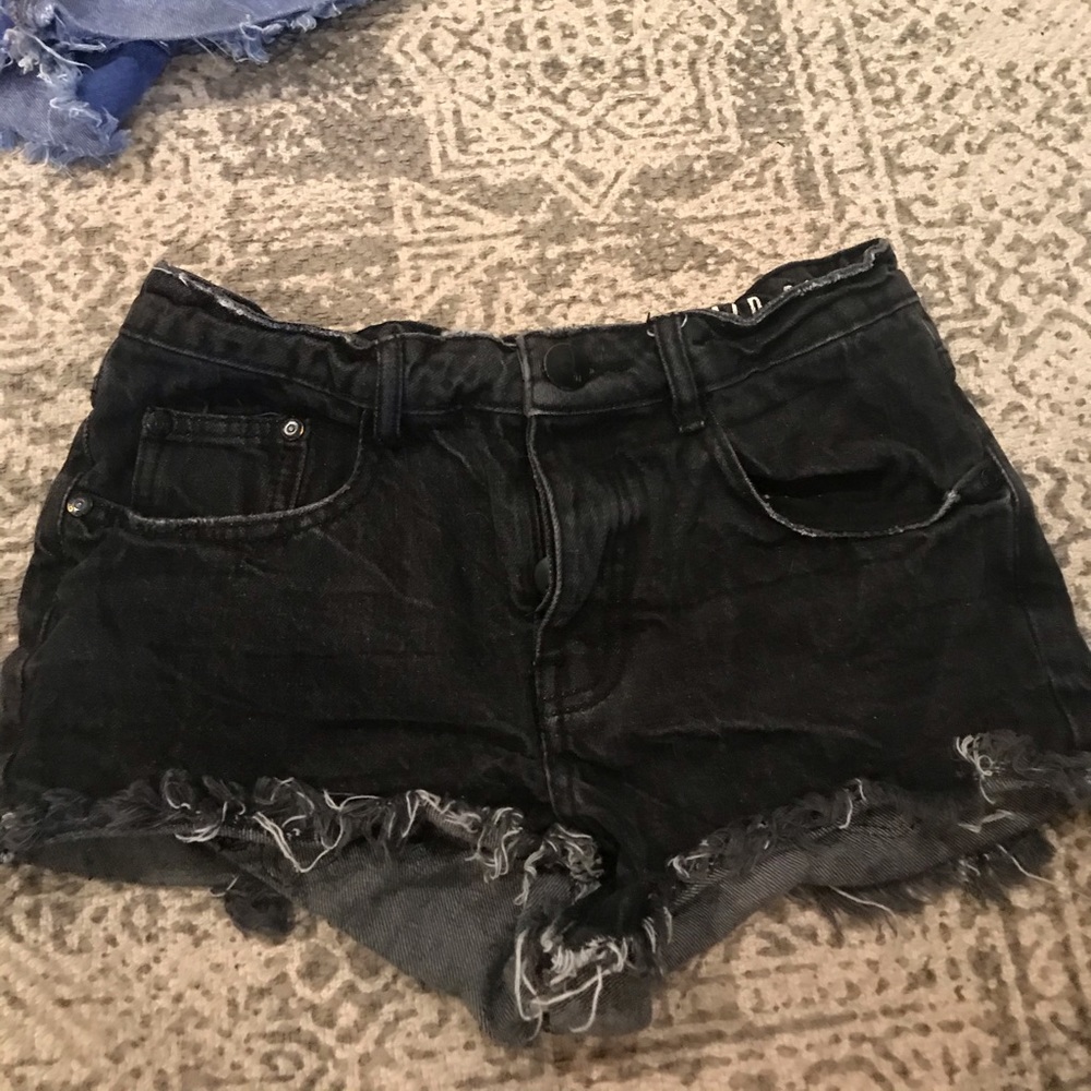 black jean shorts